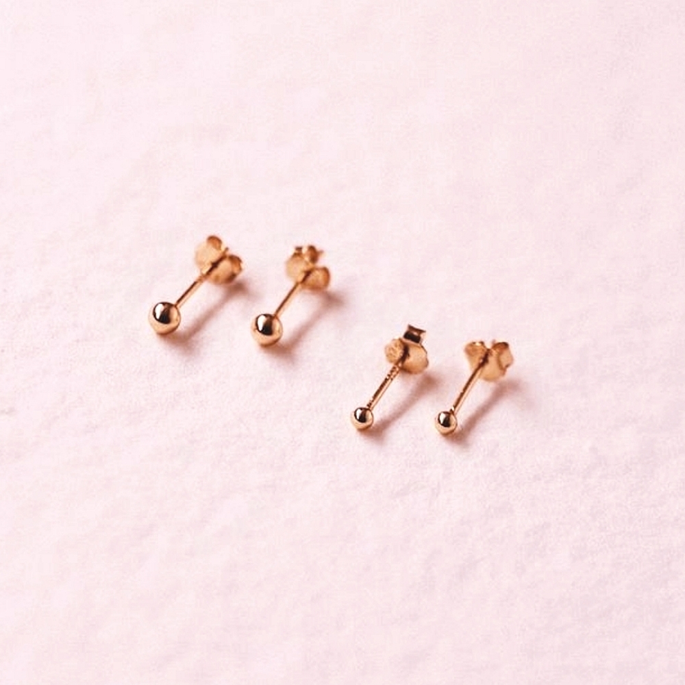PRIMROSE Rose Gold Ball Stud Earrings - Picture 8 of 9